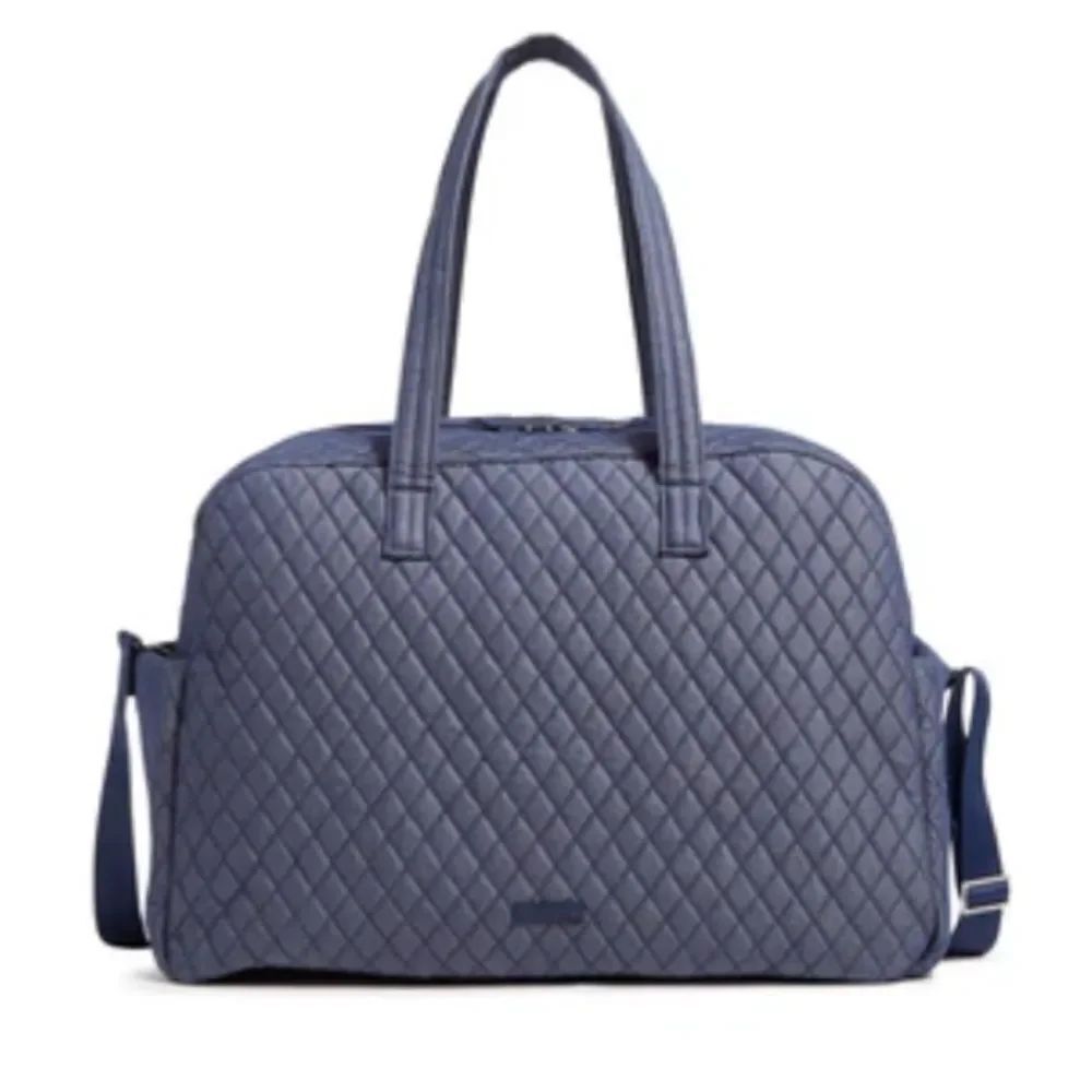 Vera Bradley Denim Moonlight Navy Quilted Grand Traveler Bag